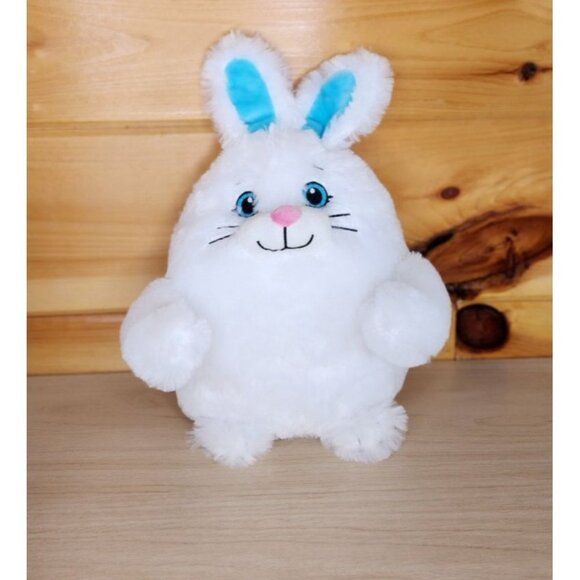 Braham Progressive Plush Bunny Rabbit White With Blue Ears Soft 10" - Picture 3 of 15